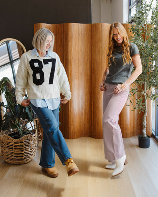 All About Stripes Straight Leg Jeans