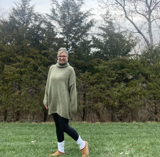 Oversized Turtleneck Sweater (Olive)